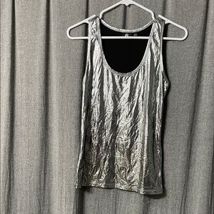 Rock & Republic Shimmering Silver Tank Top